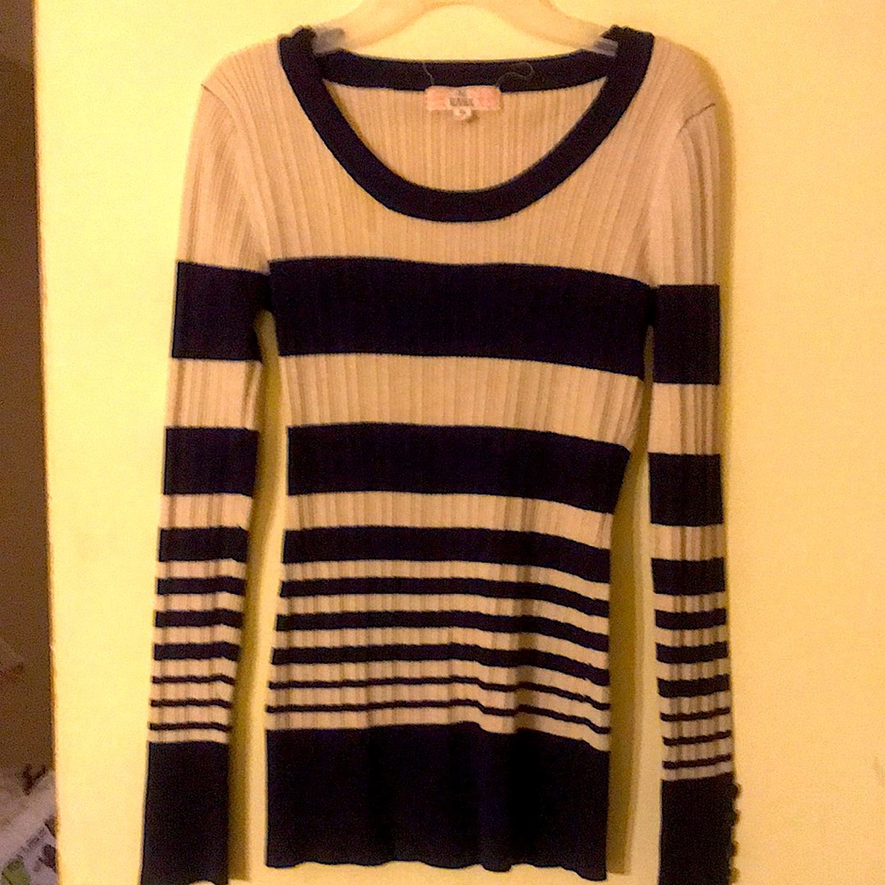 Pink republic beige and navy blue stripe cloths sweater